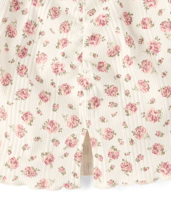 Tween Girls Floral Cinched Split Front Top