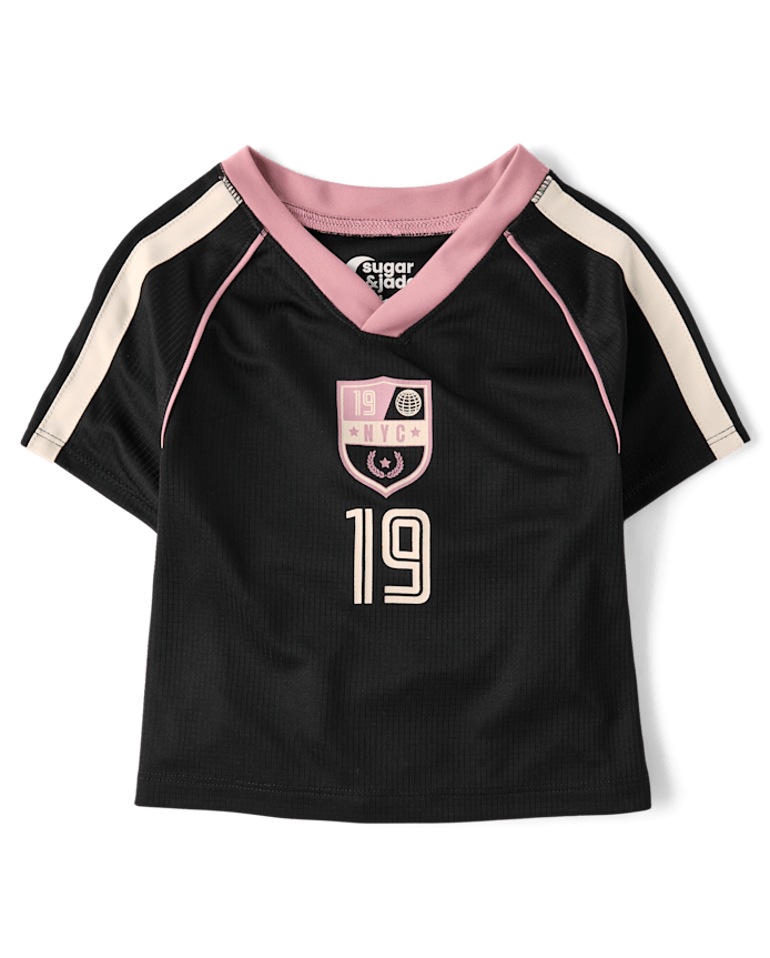 Tween Girls V-Neck Soccer Tee