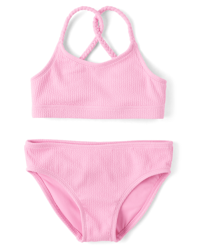 Tween Girls Crinkle Braided Bikini Swimsuit
