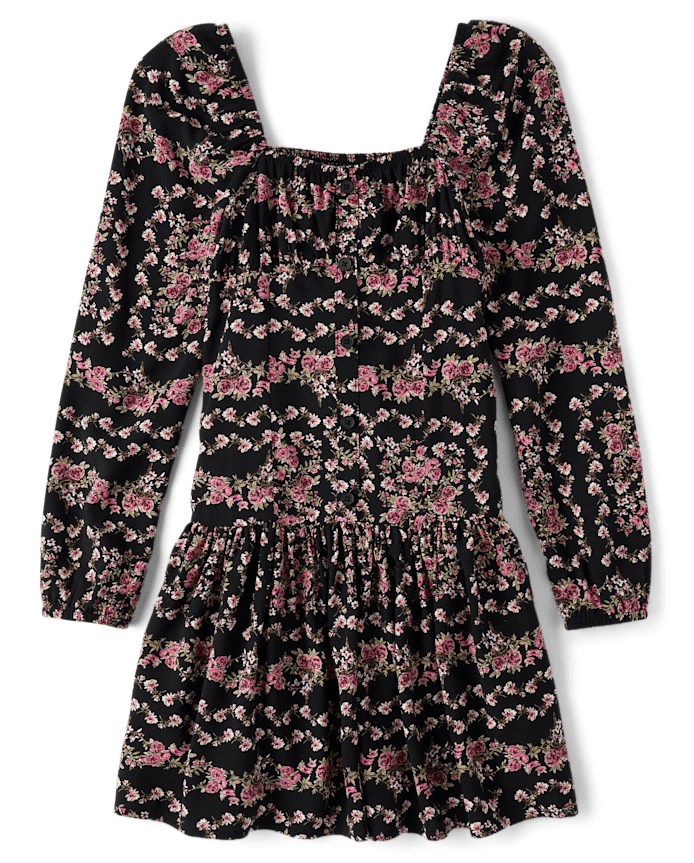 Tween Girls Floral Button Front Dress