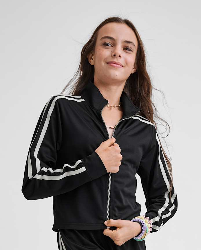 Tween Girls Contrast Stripe Track Jacket