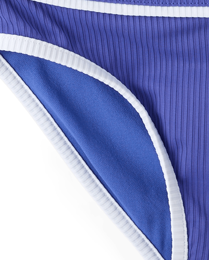 Tween Girls Contrast Ribbed 3-Piece Swimsuit