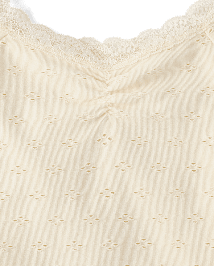 Tween Girls Textured Eyelet Off Shoulder Top