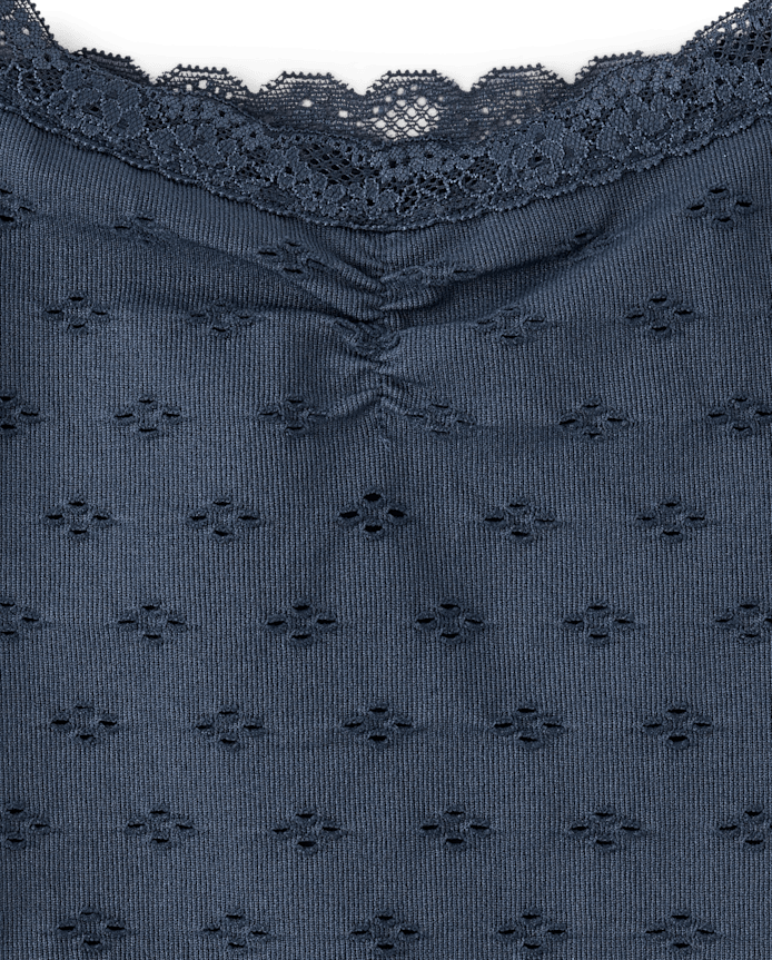 Tween Girls Textured Eyelet Off Shoulder Top