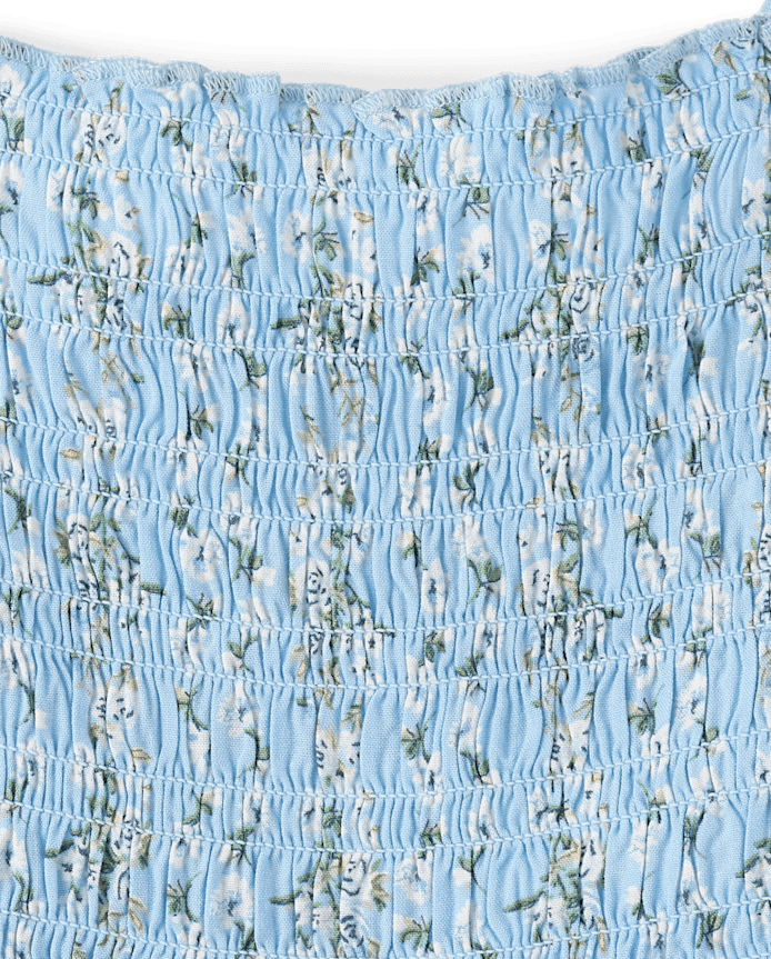 Tween Girls Floral Smocked Romper