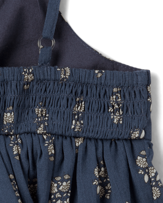 Tween Girls Floral Textured Ruffle Dress