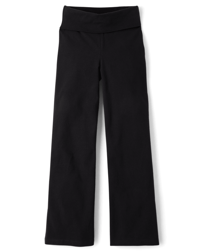 Tween Girls Foldover Waist Wide Leg Leggings