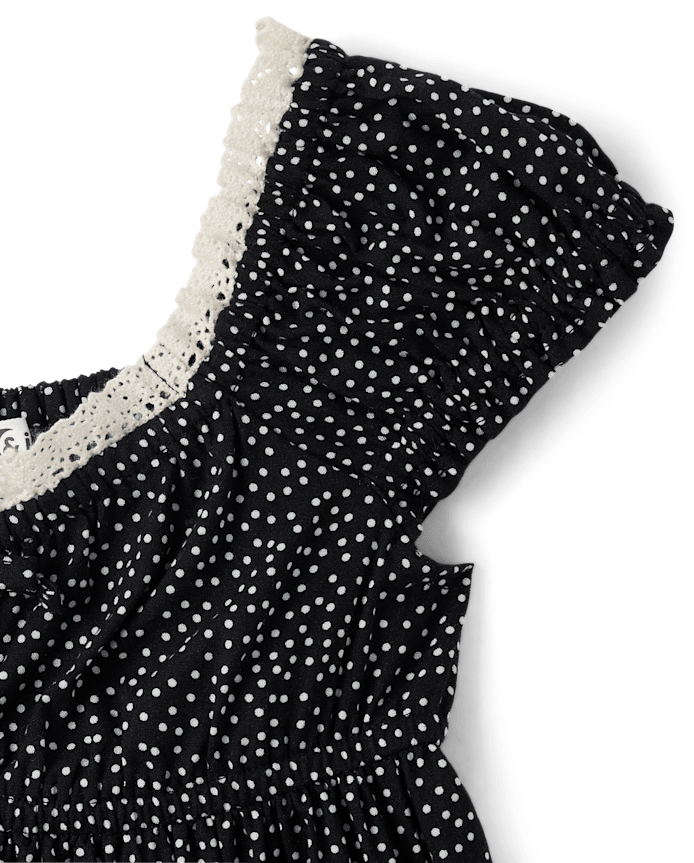Tween Girls Dot Fit And Flare Dress