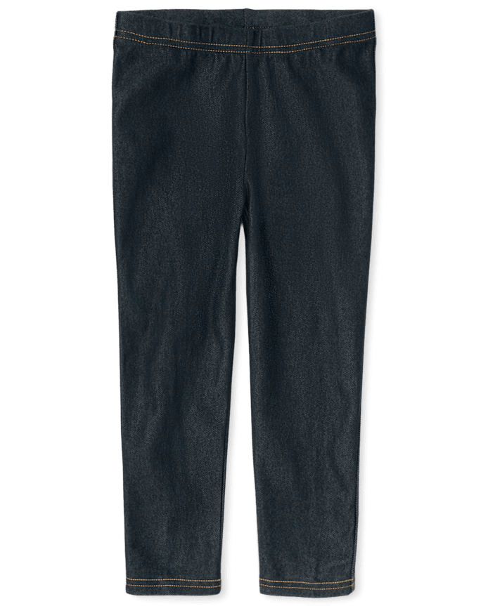 Girls Faux Denim Capri Leggings