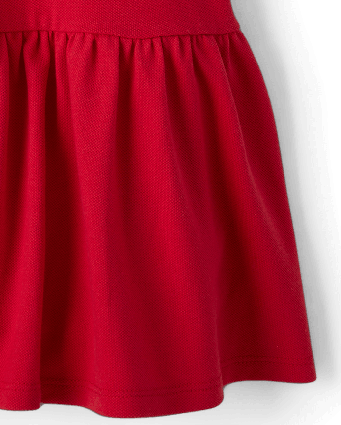 Toddler Girls Uniform Soft Pique Polo Dress