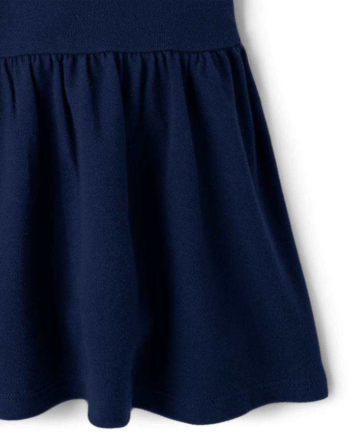 Toddler Girls Uniform Soft Pique Polo Dress