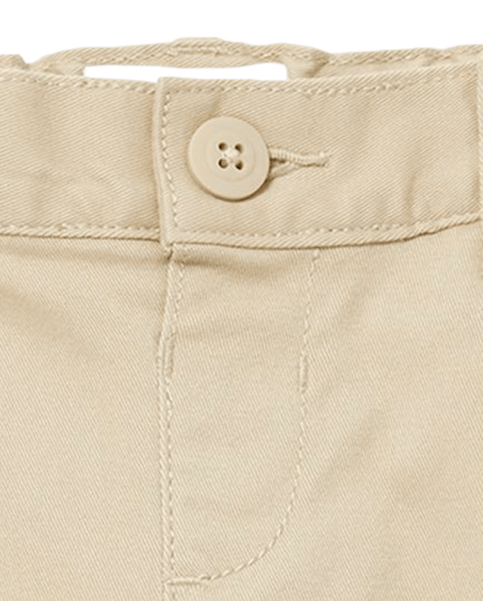 Toddler Girls Uniform Ruffle Stretch Skinny Chino Pants