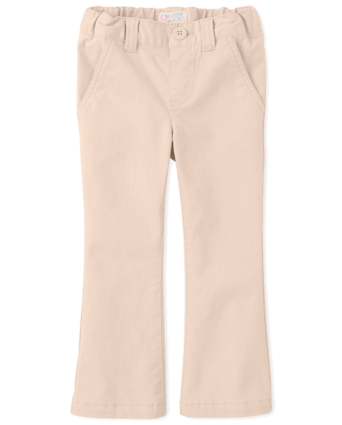 Toddler Girls Uniform Stretch Bootcut Chino Pants