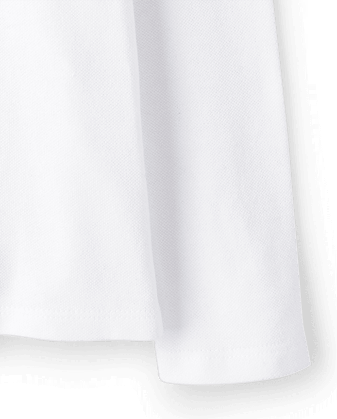 Toddler Girls Uniform Ruffle Soft Stretch Pique Polo