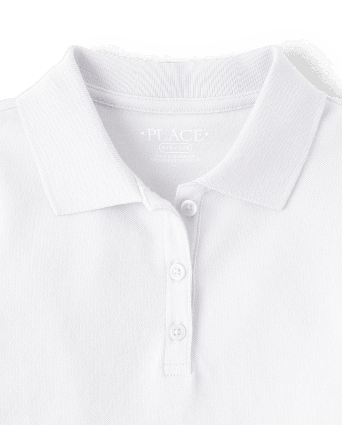 Girls Uniform Soft Stretch Pique Polo