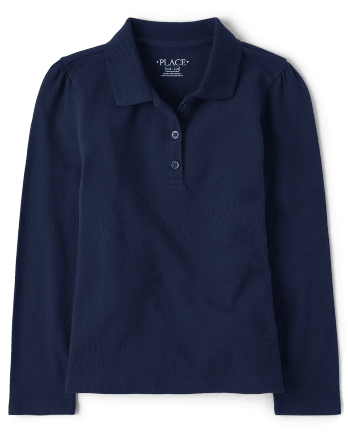 Girls Uniform Soft Stretch Pique Polo