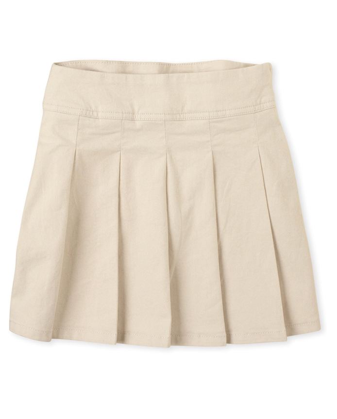 Girls Uniform Stretch Pleated Skort