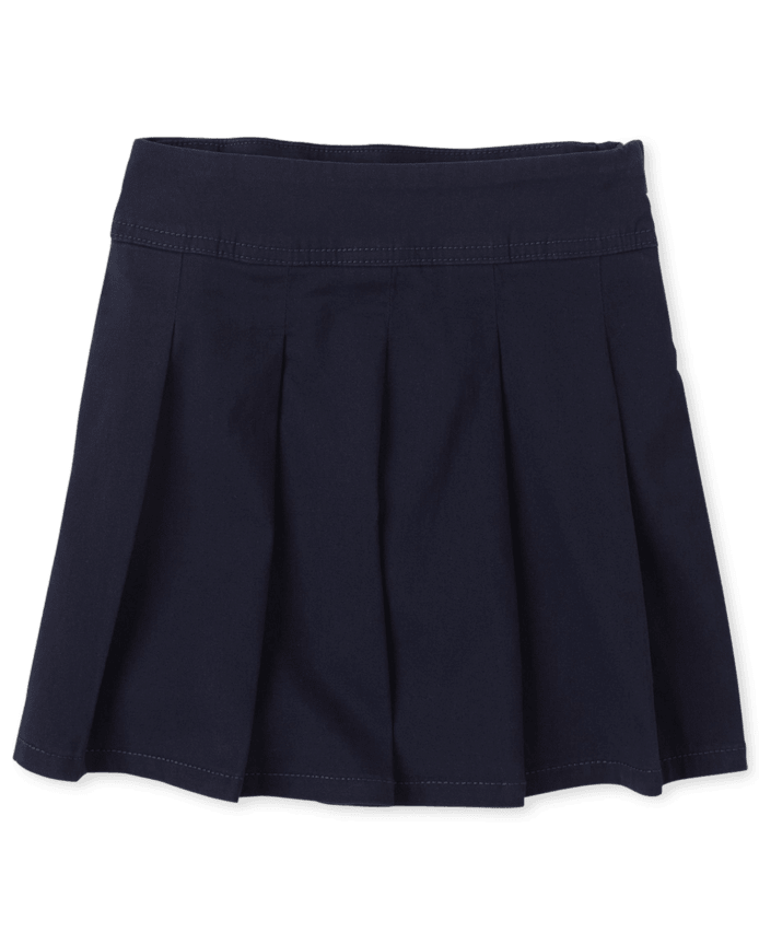 Girls Uniform Stretch Pleated Skort