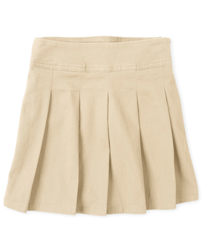 Girls Uniform Stretch Pleated Skort
