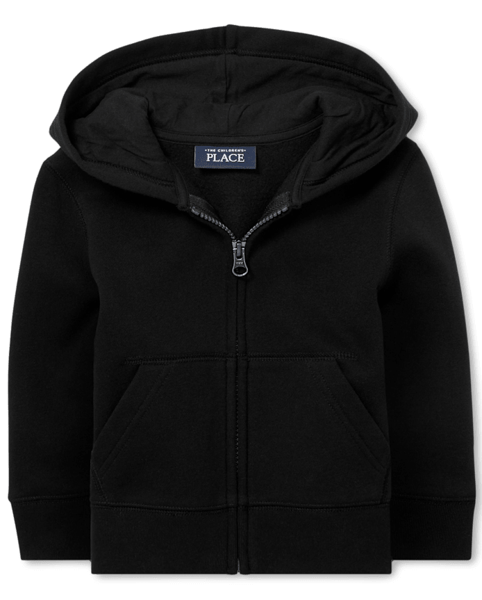 Sweat à capuche zippé uniforme unisexe pour tout-petit