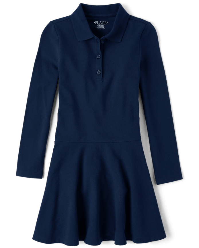 Girls Uniform Soft Pique Polo Dress