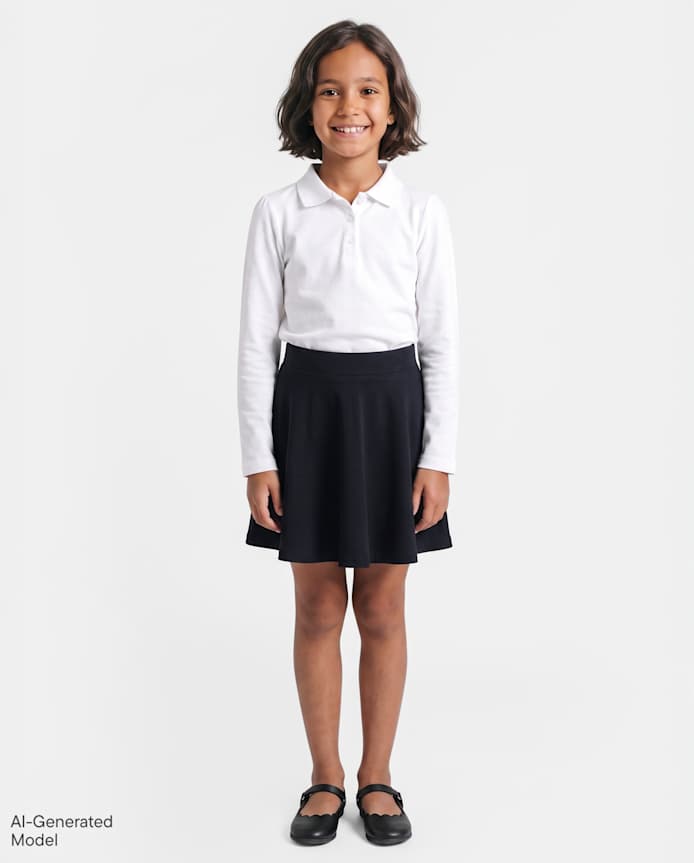 Girls Uniform Ponte Knit Skort