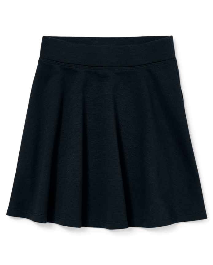 Jupe-short uniforme en tricot point de Rome pour fille