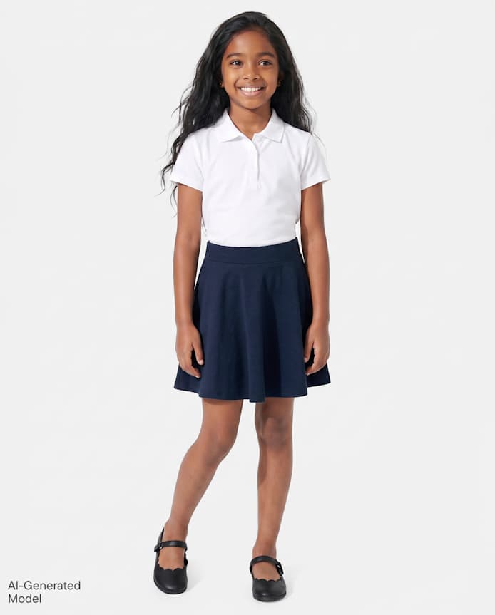 Girls Uniform Ponte Knit Skort
