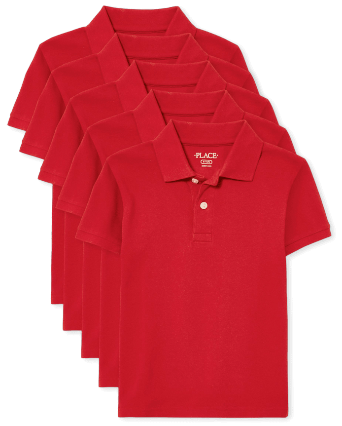 Kids Uniform Soft Pique Polo 5-Pack