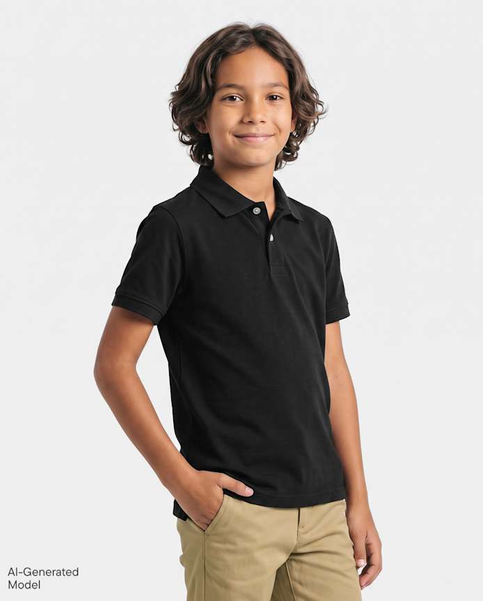 Boys Uniform Soft Pique Polo - Plus