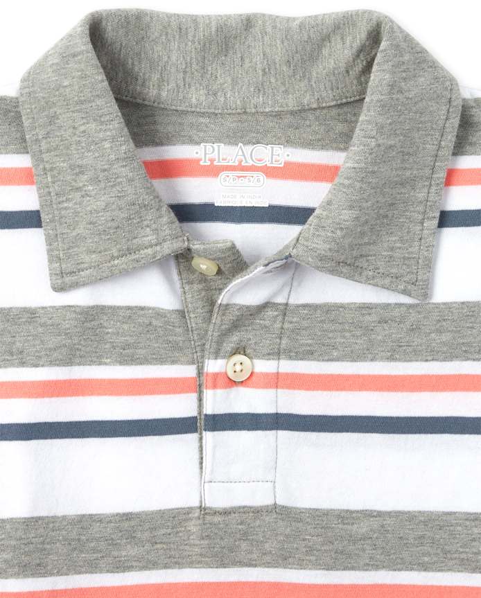 Polo en jersey rayé pour garçon