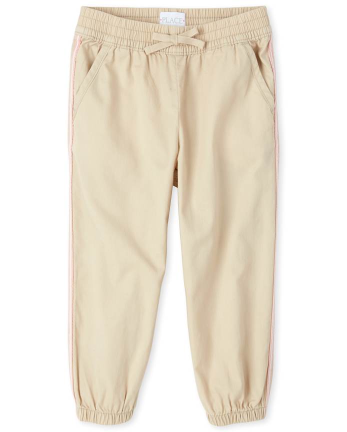 Girls Side Stripe Twill Pull On Beach Pants