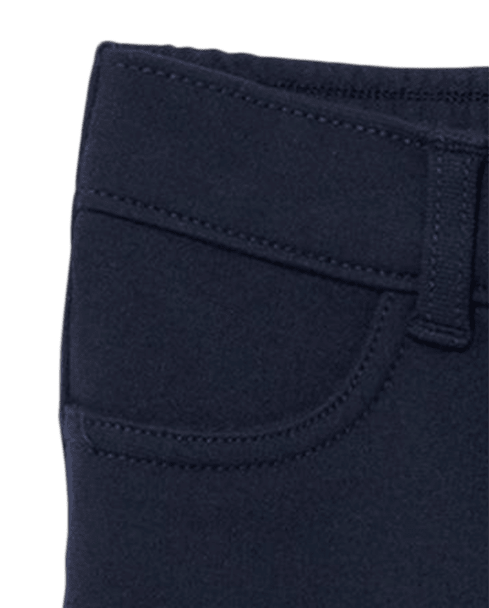 Ensemble de 2 jeggings uniformes en tricot point Rome pour toute-petite fille