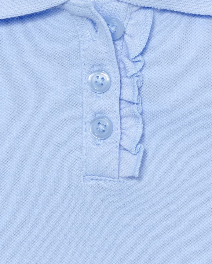Toddler Girls Uniform Ruffle Soft Stretch Pique Polo -Pack