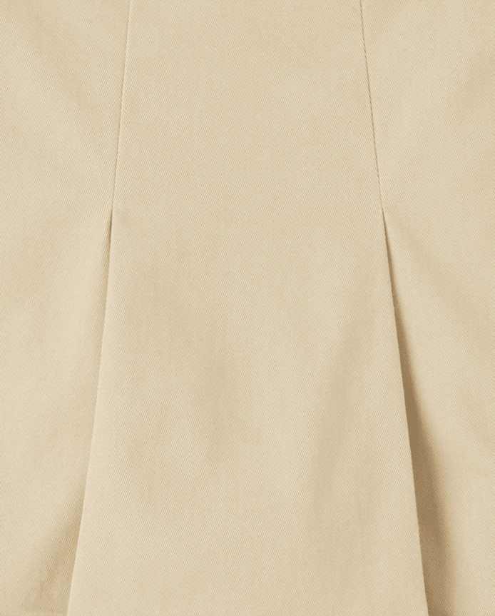 Girls Uniform Wrinkle Resistant Stretch Button Skort