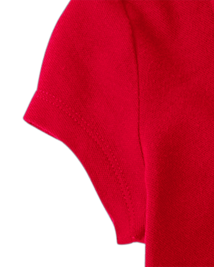Girls Uniform Ruffle Soft Pique Polo Dress