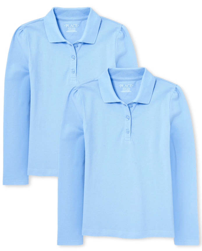 Girls Uniform Soft Stretch Pique Polo -Pack