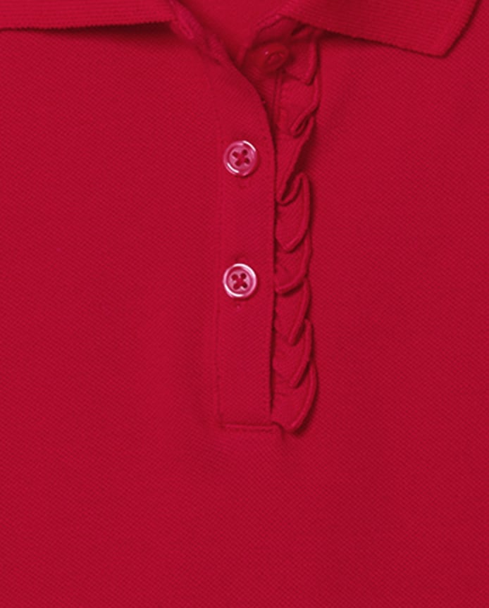 Girls Uniform Ruffle Soft Stretch Pique Polo -Pack
