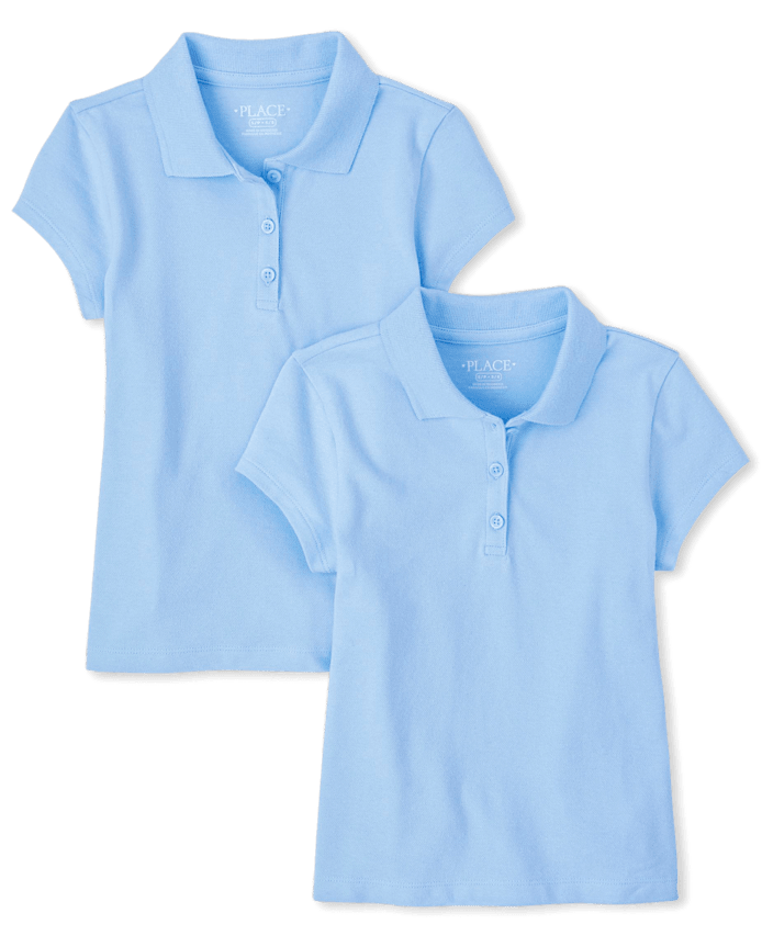 Girls Uniform Soft Stretch Pique Polo -Pack
