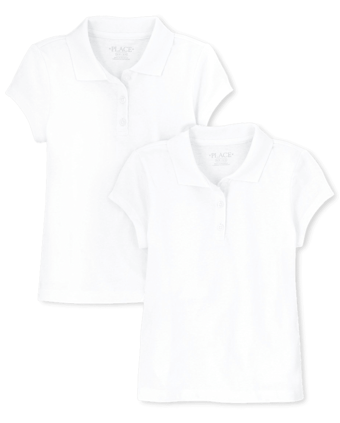 Lot de 2 polos uniformes en jersey doux pour filles