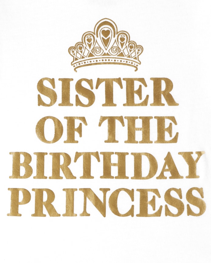 Girls Mommy And Me Foil Birthday Princess Graphic Tee