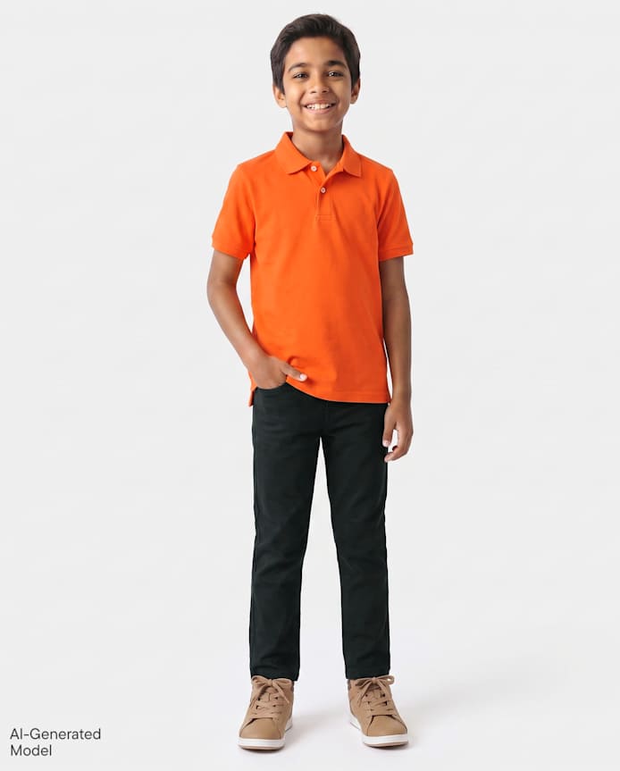 Boys Uniform Stretch Straight Chino Pants