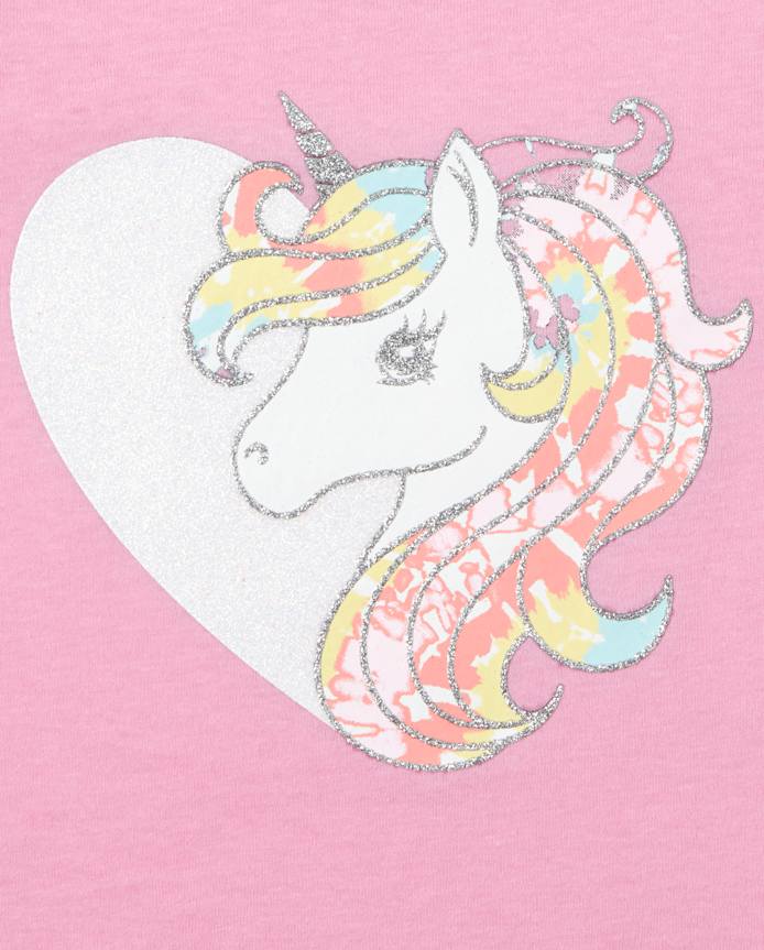 Toddler Girls Unicorn Tie Dye Outfit Set
