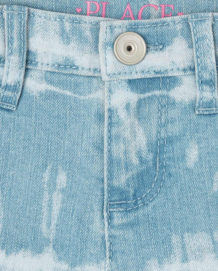 Girls Tie Dye Denim Skimmer Shorts