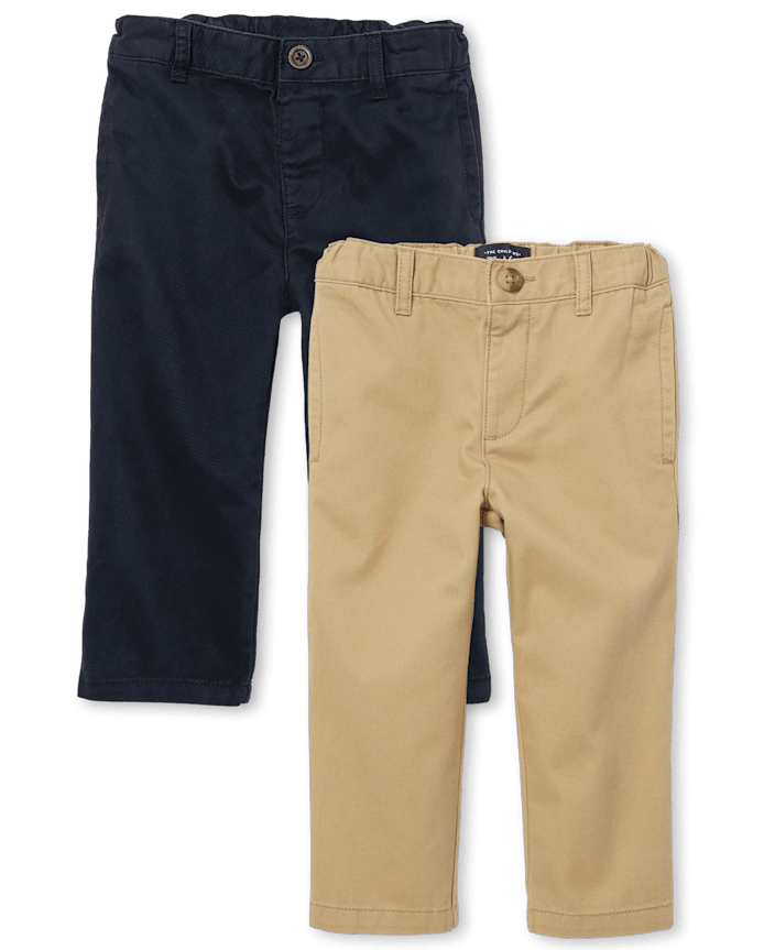 Lot de 2 pantalons chino basiques pour bébé et tout-petit garçon