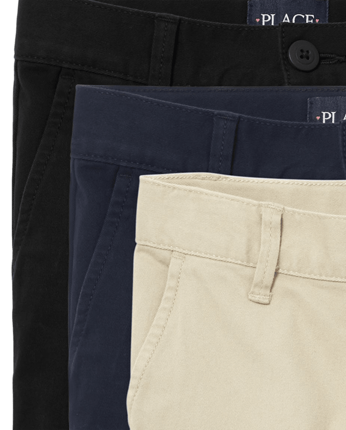 Girls Uniform Stretch Chino Shorts 3-Pack