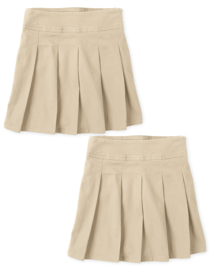 Girls Uniform Stretch Pleated Skort 2-Pack