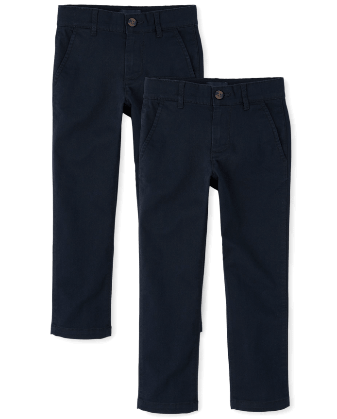Boys Uniform Stretch Skinny Chino Pants -Pack