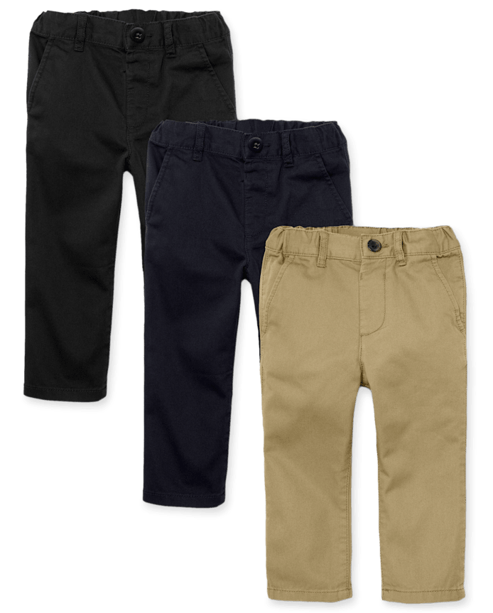 Lot de 3 pantalons chino droits et décontractés pour bébés tout-petits garçons