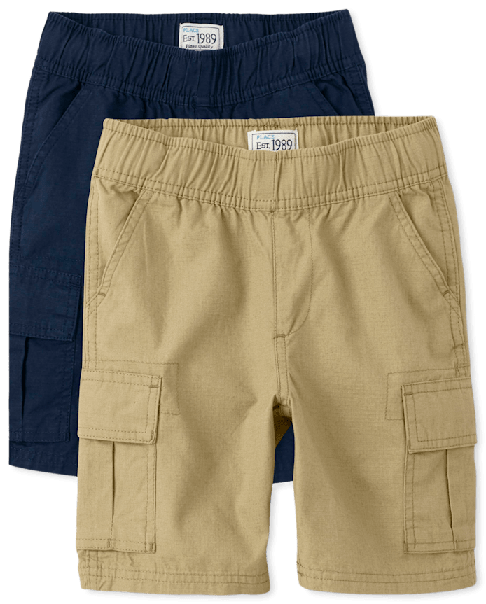 Boys Ripstop Pull On Cargo Shorts -Pack